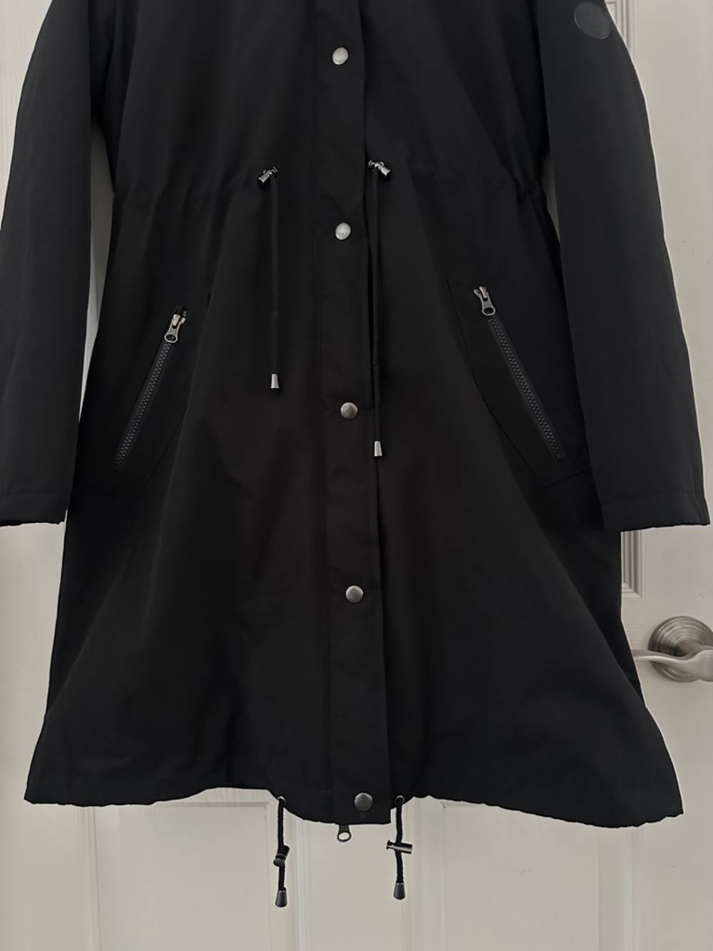 Seraphine Maternity Parka Coat Black Women’s Size 6 *No hood trim or carrier* - Picture 7 of 13